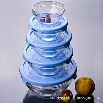 S/5 Tempered Glass Bowl, Available in Various Capacities and Sizes, Customized Designs are Welcome